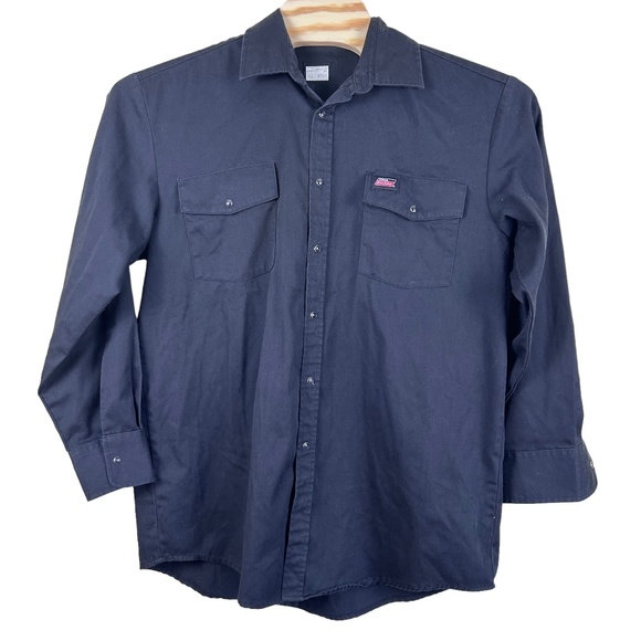 Dickies men’s black snap front shirt size large - Picture 1 of 8